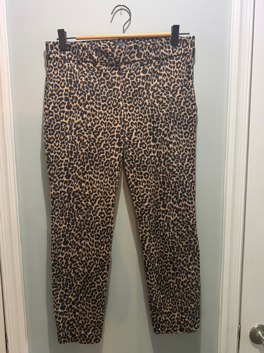 J. Crew Leopard Print Ankle Pants tan and black